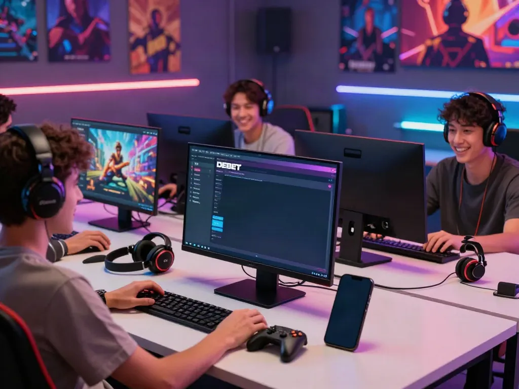 Engaged players enjoying diverse games on the nhà cái debet platform with vibrant gaming graphics.