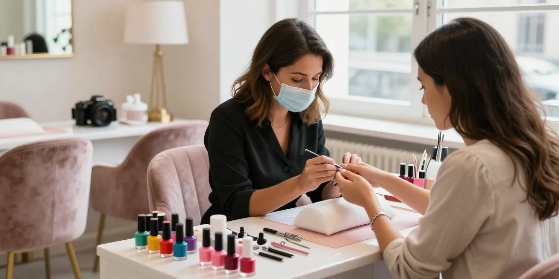 Nail Salon Colcheste manicure scene with vibrant polish and skilled technician.